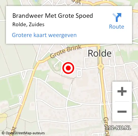 Locatie op kaart van de 112 melding: Brandweer Met Grote Spoed Naar Rolde, Zuides op 3 oktober 2021 21:25