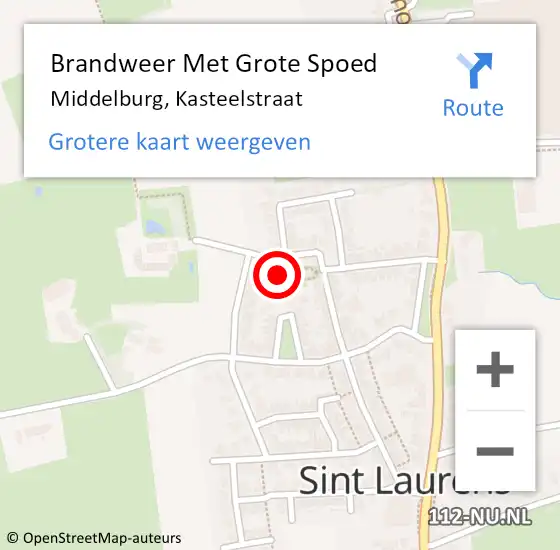 Locatie op kaart van de 112 melding: Brandweer Met Grote Spoed Naar Middelburg, Kasteelstraat op 3 oktober 2021 21:29