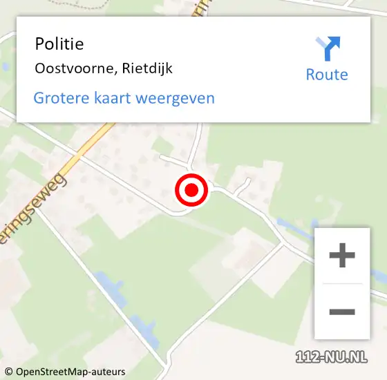 Locatie op kaart van de 112 melding: Politie Oostvoorne, Rietdijk op 3 oktober 2021 22:15