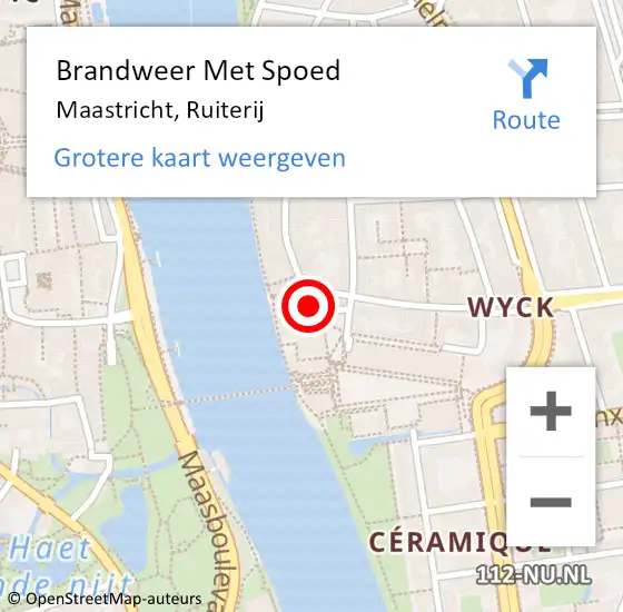 Locatie op kaart van de 112 melding: Brandweer Met Spoed Naar Maastricht, Ruiterij op 3 oktober 2021 22:48