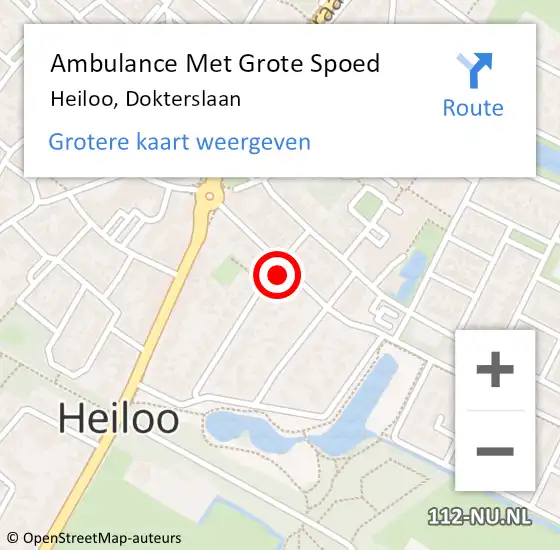 Locatie op kaart van de 112 melding: Ambulance Met Grote Spoed Naar Heiloo, Dokterslaan op 3 oktober 2021 23:36