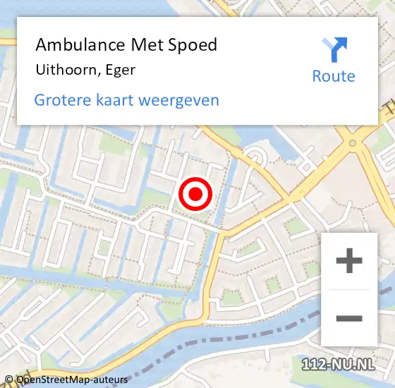 Locatie op kaart van de 112 melding: Ambulance Met Spoed Naar Uithoorn, Eger op 4 oktober 2021 00:35