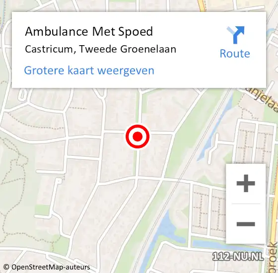 Locatie op kaart van de 112 melding: Ambulance Met Spoed Naar Castricum, Tweede Groenelaan op 4 oktober 2021 03:06