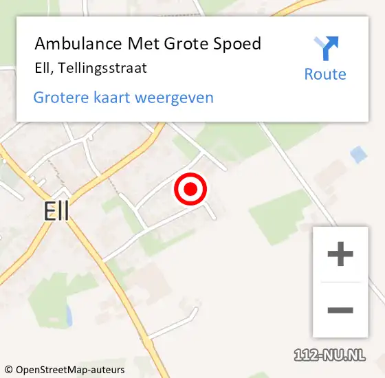 Locatie op kaart van de 112 melding: Ambulance Met Grote Spoed Naar Ell, Tellingsstraat op 4 oktober 2021 03:20
