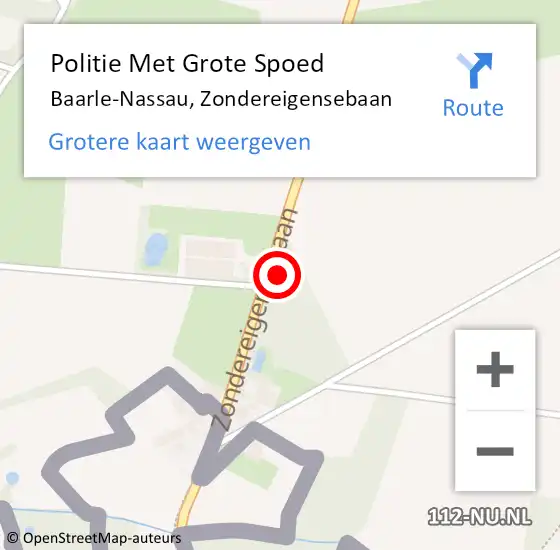 Locatie op kaart van de 112 melding: Politie Met Grote Spoed Naar Baarle-Nassau, Zondereigensebaan op 4 oktober 2021 05:06