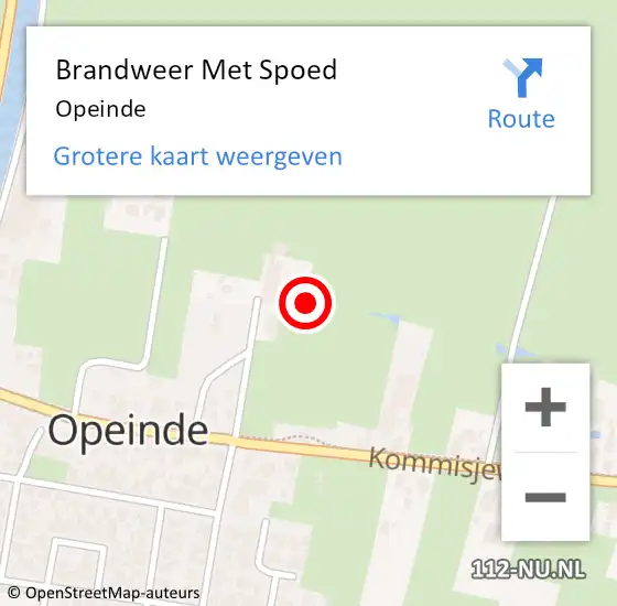 Locatie op kaart van de 112 melding: Brandweer Met Spoed Naar Opeinde op 4 oktober 2021 07:21