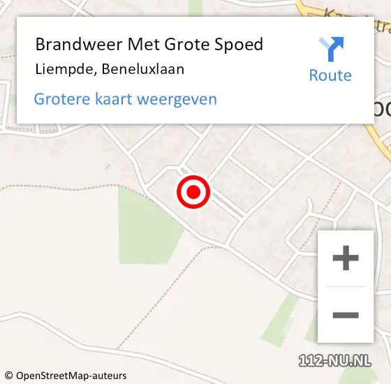 Locatie op kaart van de 112 melding: Brandweer Met Grote Spoed Naar Liempde, Beneluxlaan op 4 oktober 2021 09:23