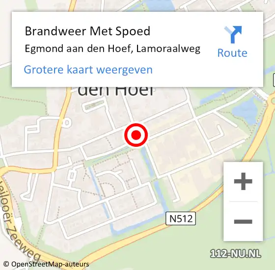 Locatie op kaart van de 112 melding: Brandweer Met Spoed Naar Egmond aan den Hoef, Lamoraalweg op 4 oktober 2021 09:37