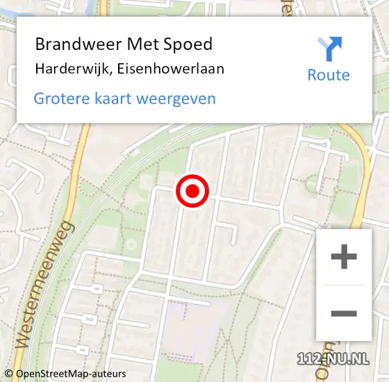 Locatie op kaart van de 112 melding: Brandweer Met Spoed Naar Harderwijk, Eisenhowerlaan op 4 oktober 2021 09:38