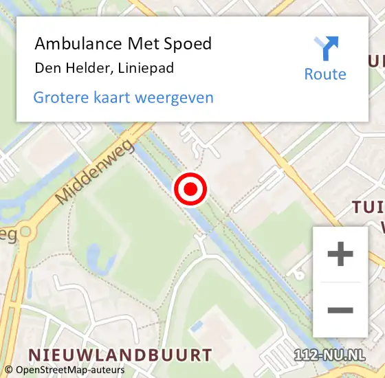 Locatie op kaart van de 112 melding: Ambulance Met Spoed Naar Den Helder, Liniepad op 4 oktober 2021 09:52