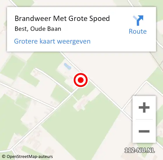 Locatie op kaart van de 112 melding: Brandweer Met Grote Spoed Naar Best, Oude Baan op 4 oktober 2021 10:34