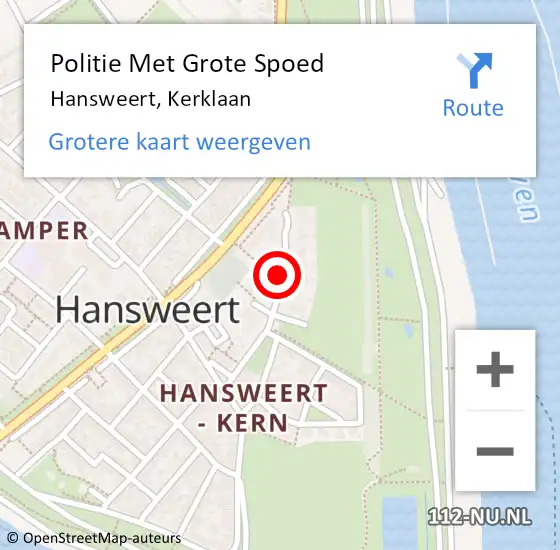 Locatie op kaart van de 112 melding: Politie Met Grote Spoed Naar Hansweert, Kerklaan op 4 oktober 2021 11:15