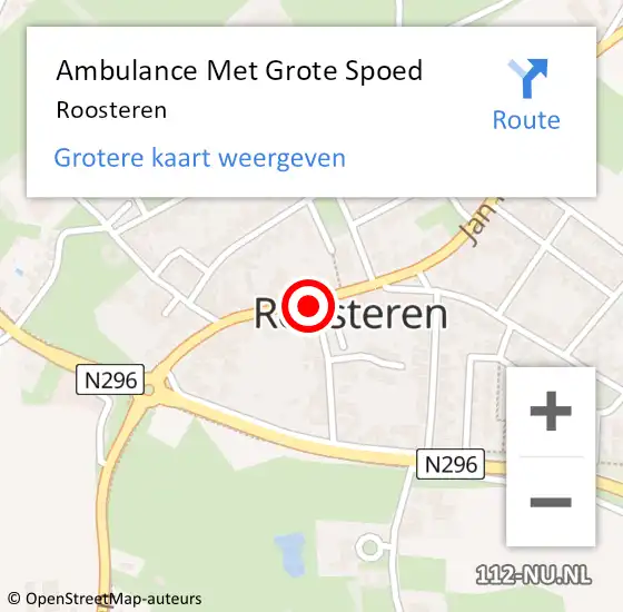 Locatie op kaart van de 112 melding: Ambulance Met Grote Spoed Naar Roosteren op 4 oktober 2021 11:30