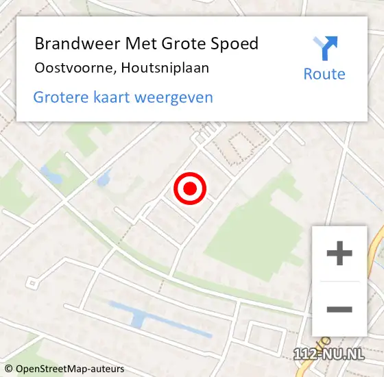 Locatie op kaart van de 112 melding: Brandweer Met Grote Spoed Naar Oostvoorne, Houtsniplaan op 4 oktober 2021 12:44