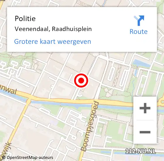 Locatie op kaart van de 112 melding: Politie Veenendaal, Raadhuisplein op 4 oktober 2021 12:47