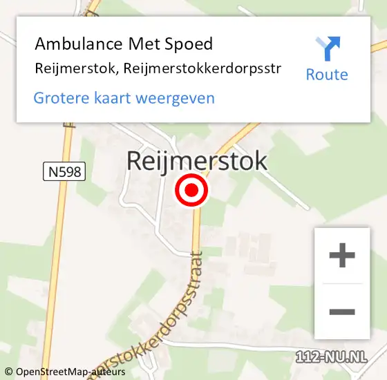 Locatie op kaart van de 112 melding: Ambulance Met Spoed Naar Reijmerstok, Reijmerstokkerdorpsstr op 24 juni 2014 23:49