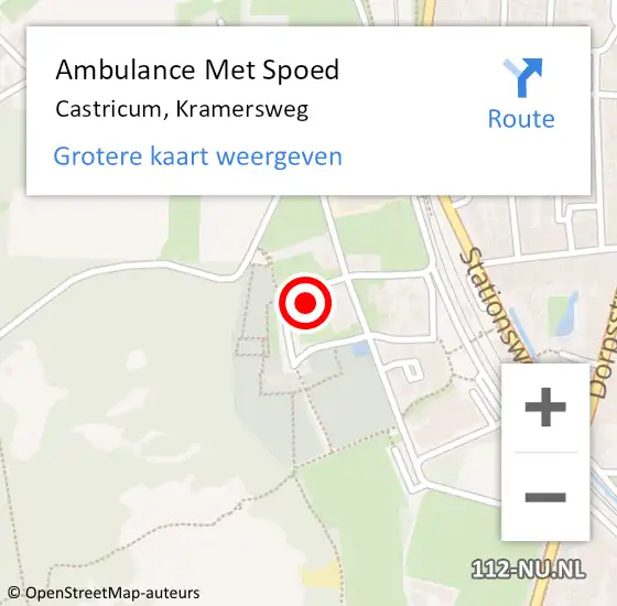 Locatie op kaart van de 112 melding: Ambulance Met Spoed Naar Castricum, Kramersweg op 4 oktober 2021 13:36