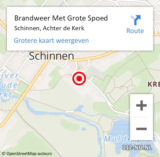 Locatie op kaart van de 112 melding: Brandweer Met Grote Spoed Naar Schinnen, Achter de Kerk op 4 oktober 2021 13:42