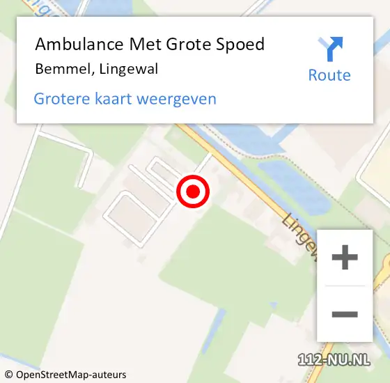 Locatie op kaart van de 112 melding: Ambulance Met Grote Spoed Naar Bemmel, Lingewal op 4 oktober 2021 13:46