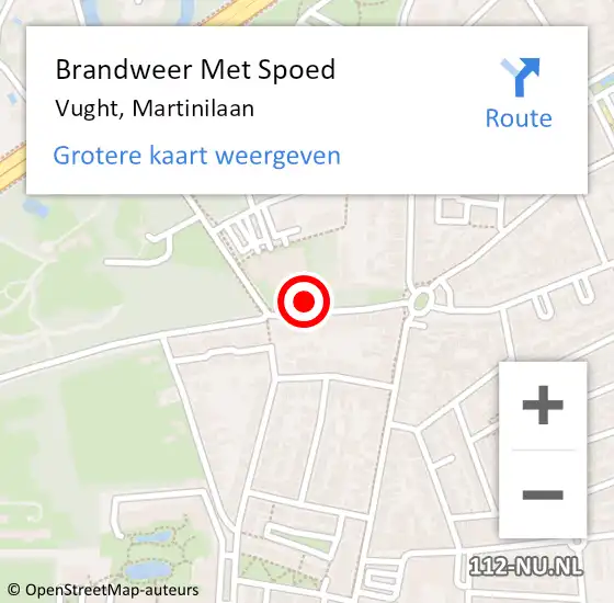 Locatie op kaart van de 112 melding: Brandweer Met Spoed Naar Vught, Martinilaan op 4 oktober 2021 14:06