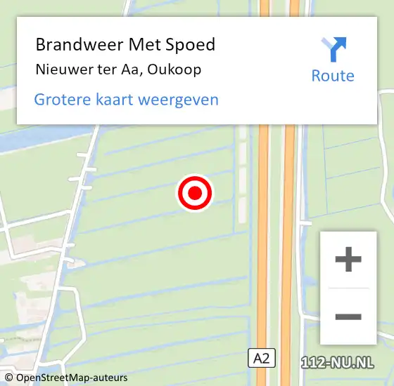 Locatie op kaart van de 112 melding: Brandweer Met Spoed Naar Nieuwer ter Aa, Oukoop op 4 oktober 2021 14:12