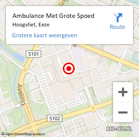 Locatie op kaart van de 112 melding: Ambulance Met Grote Spoed Naar Hoogvliet, Eeze op 4 oktober 2021 14:25