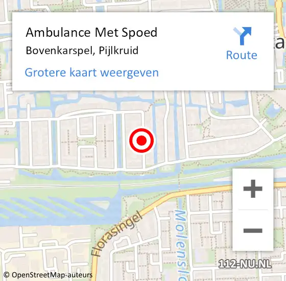 Locatie op kaart van de 112 melding: Ambulance Met Spoed Naar Bovenkarspel, Pijlkruid op 4 oktober 2021 14:31