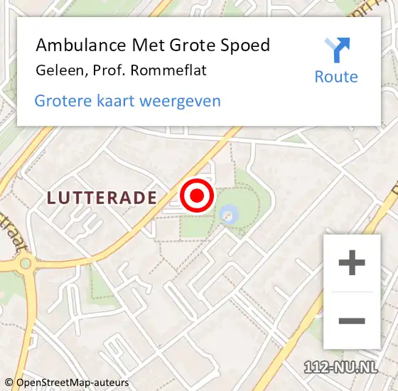 Locatie op kaart van de 112 melding: Ambulance Met Grote Spoed Naar Geleen, Prof. Rommeflat op 25 juni 2014 00:36