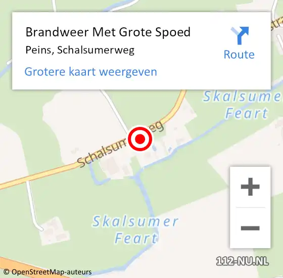 Locatie op kaart van de 112 melding: Brandweer Met Grote Spoed Naar Peins, Schalsumerweg op 4 oktober 2021 15:30