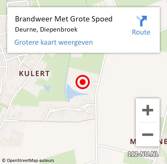 Locatie op kaart van de 112 melding: Brandweer Met Grote Spoed Naar Deurne, Diepenbroek op 4 oktober 2021 16:20