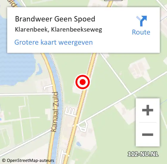 Locatie op kaart van de 112 melding: Brandweer Geen Spoed Naar Klarenbeek, Klarenbeekseweg op 4 oktober 2021 16:23