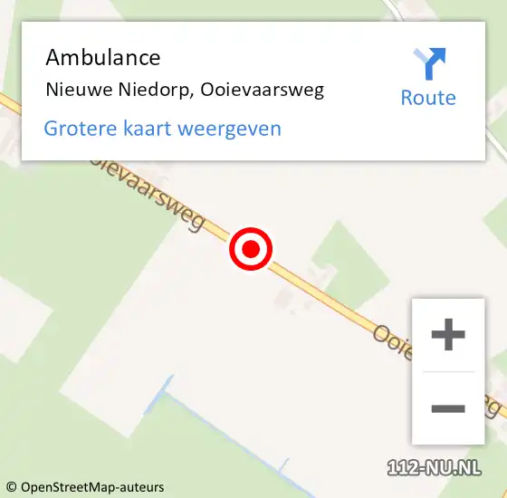 Locatie op kaart van de 112 melding: Ambulance Nieuwe Niedorp, Ooievaarsweg op 4 oktober 2021 16:23