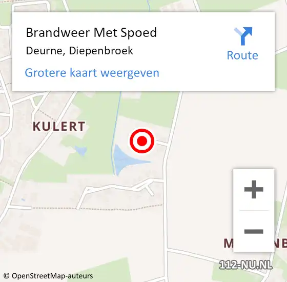 Locatie op kaart van de 112 melding: Brandweer Met Spoed Naar Deurne, Diepenbroek op 4 oktober 2021 16:35