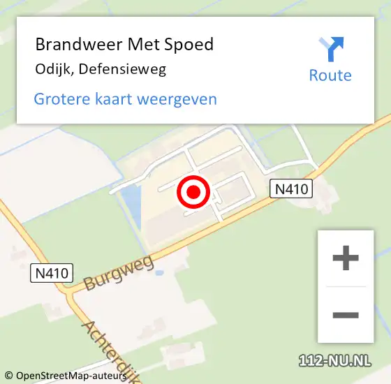 Locatie op kaart van de 112 melding: Brandweer Met Spoed Naar Odijk, Defensieweg op 4 oktober 2021 17:20