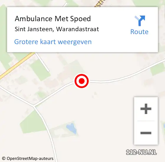 Locatie op kaart van de 112 melding: Ambulance Met Spoed Naar Sint Jansteen, Warandastraat op 25 juni 2014 01:21