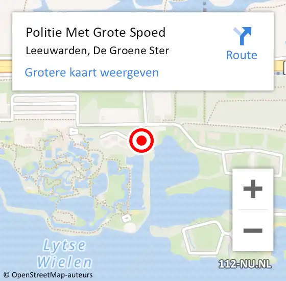 Locatie op kaart van de 112 melding: Politie Met Grote Spoed Naar Leeuwarden, De Groene Ster op 4 oktober 2021 17:45