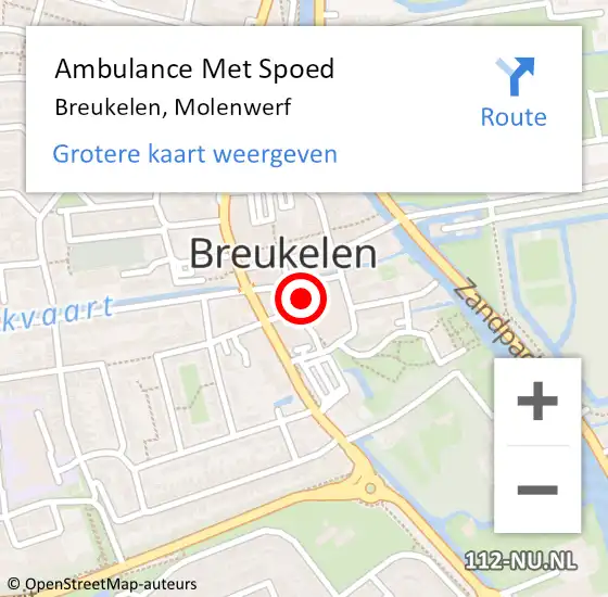 Locatie op kaart van de 112 melding: Ambulance Met Spoed Naar Breukelen, Molenwerf op 25 juni 2014 01:38