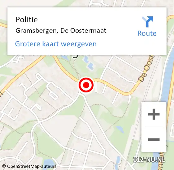 Locatie op kaart van de 112 melding: Politie Gramsbergen, De Oostermaat op 4 oktober 2021 18:16