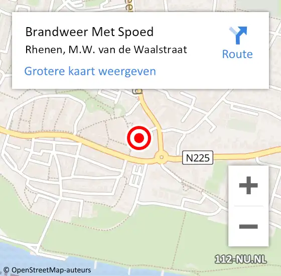 Locatie op kaart van de 112 melding: Brandweer Met Spoed Naar Rhenen, M.W. van de Waalstraat op 4 oktober 2021 18:43