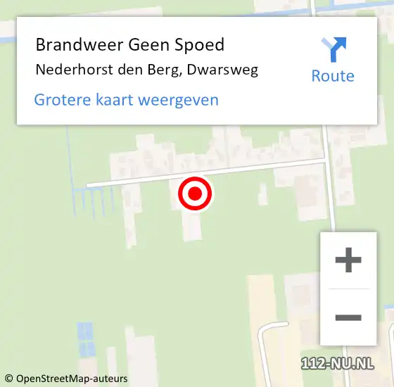 Locatie op kaart van de 112 melding: Brandweer Geen Spoed Naar Nederhorst den Berg, Dwarsweg op 4 oktober 2021 19:29