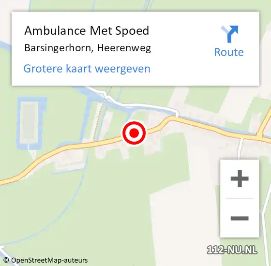 Locatie op kaart van de 112 melding: Ambulance Met Spoed Naar Barsingerhorn, Heerenweg op 4 oktober 2021 20:00