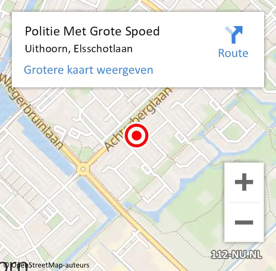 Locatie op kaart van de 112 melding: Politie Met Grote Spoed Naar Uithoorn op 4 oktober 2021 20:09