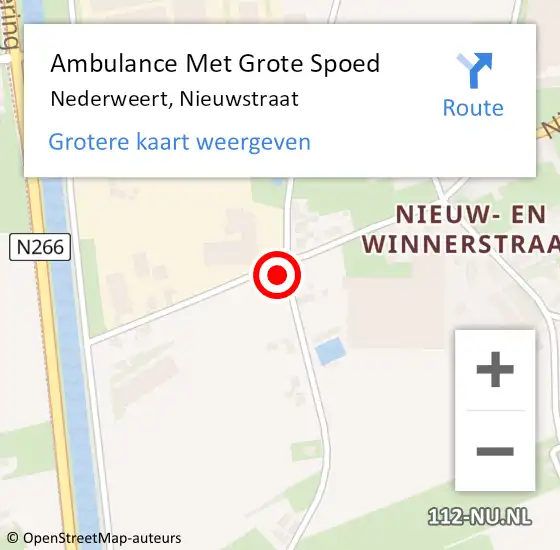 Locatie op kaart van de 112 melding: Ambulance Met Grote Spoed Naar Nederweert, Nieuwstraat op 4 oktober 2021 20:10