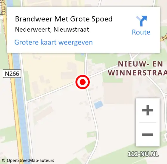 Locatie op kaart van de 112 melding: Brandweer Met Grote Spoed Naar Nederweert, Nieuwstraat op 4 oktober 2021 20:11