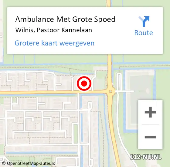 Locatie op kaart van de 112 melding: Ambulance Met Grote Spoed Naar Wilnis, Pastoor Kannelaan op 5 oktober 2021 00:37