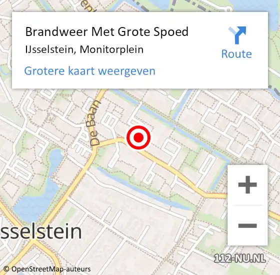 Locatie op kaart van de 112 melding: Brandweer Met Grote Spoed Naar IJsselstein, Monitorplein op 5 oktober 2021 03:15