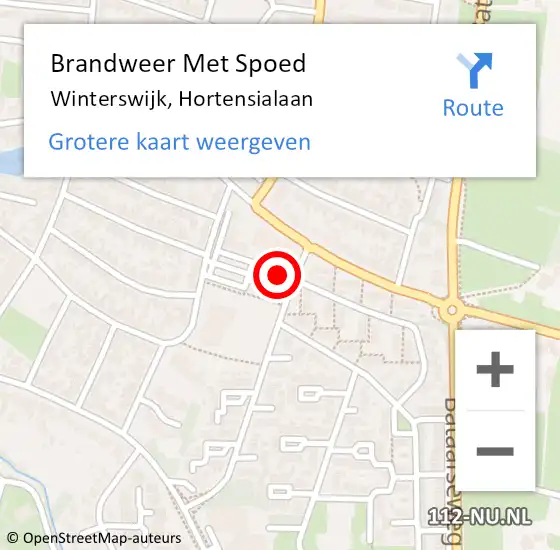 Locatie op kaart van de 112 melding: Brandweer Met Spoed Naar Winterswijk, Hortensialaan op 5 oktober 2021 05:42