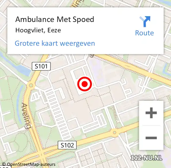 Locatie op kaart van de 112 melding: Ambulance Met Spoed Naar Hoogvliet, Eeze op 5 oktober 2021 09:19