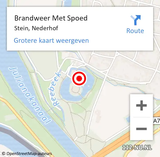 Locatie op kaart van de 112 melding: Brandweer Met Spoed Naar Stein, Nederhof op 5 oktober 2021 10:27