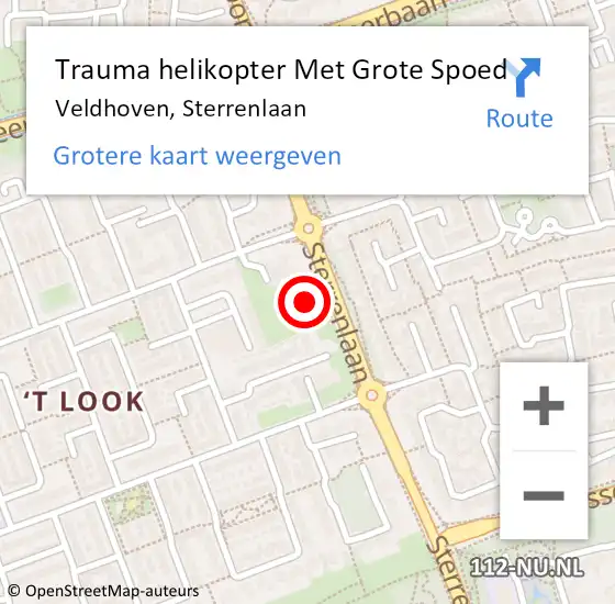 Locatie op kaart van de 112 melding: Trauma helikopter Met Grote Spoed Naar Veldhoven, Sterrenlaan op 5 oktober 2021 11:07